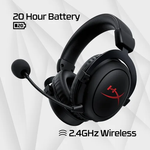 Vista 3 de HyperX Cloud Core - Auriculares inalámbricos para juegos para PC, auriculares DTS audio espacial X, almohadillas de espuma viscoelástica, marco