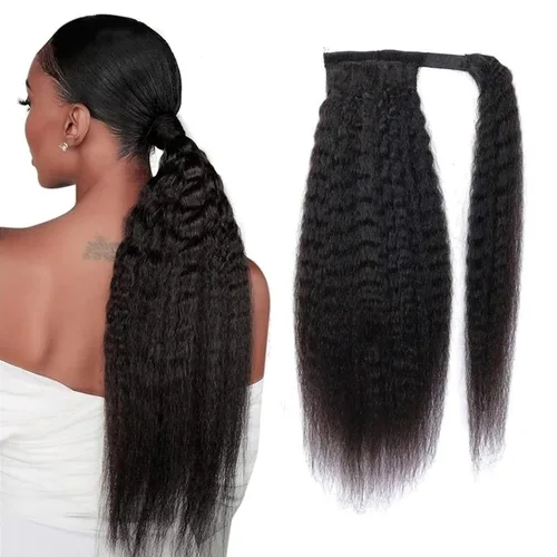Vista 34 de Extensiones de cabello rizado para cola de caballo, cabello rizado para cola de caballo, extensión de cabello humano virgen brasileño