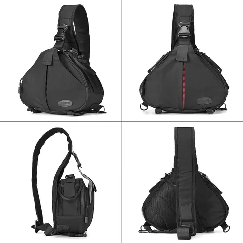 Vista 10 de Caden, bolsa triangular con tira cruzada para cámaras DSLR Sony Canon Rebel Powershot, Nikon Coolpix, Kodah, Olympus, Pentax, Sony con trípode