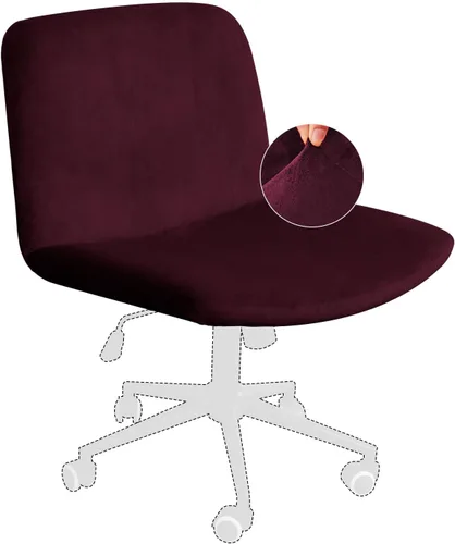 Vista 8 de NICEEC Funda para silla cruzada sin brazos, para oficina, dormitorio, escritorio, tocador, computadora, respaldo medio, asiento ancho sin protector