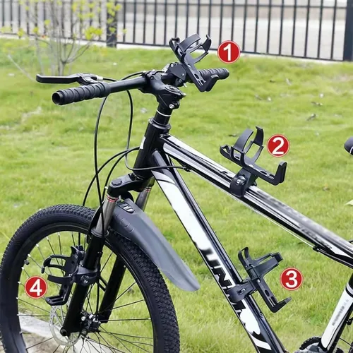 Vista 5 de Paquete de 2 soportes para botellas de bicicleta, soporte universal para botella de agua, soporte para botella de agua para bicicleta, cochecito