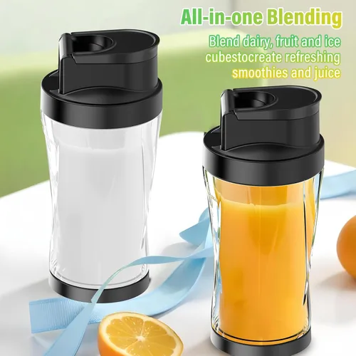Vista 8 de Licuadora portátil, licuadora personal de 360 W para batidos y batidos para cocina, 24 onzas sin BPA, vaso y tapa con 6 cuchillas, exprimidor
