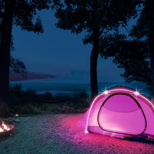Vista 5 de KIKO Tira de luces LED alimentadas por pilas de 2 m, USB/funcionan con pilas, 60 LED 5050 RGB, luces LED de cumpleaños y Navidad con control remoto