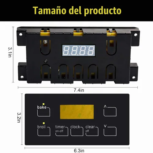 Vista 6 de 5304518661 Placa de control de horno para Electrolux Kenmore, placa de control de 7 botones para cocina de gas con reloj 316222800