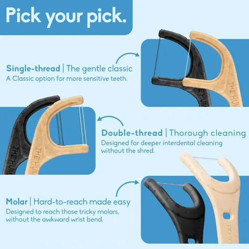 Vista 6 de The Humble Co. Porta-hilo dental natural (200 unidades) – Hilo dental vegano, ecológico y sostenible para el cuidado bucal – Ayuda a eliminar
