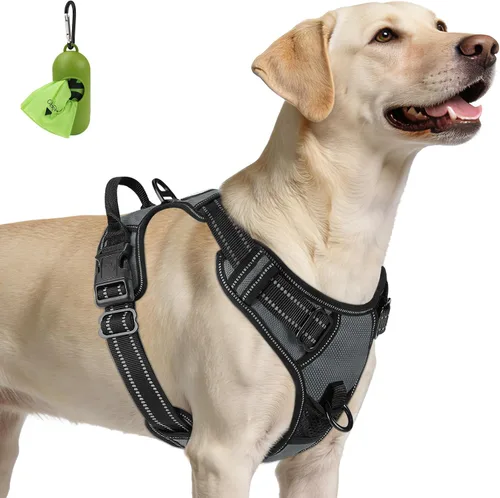 Vista 8 de Joytale Arnés sin tirones para perros pequeños, chaleco reflectante para mascotas con clip frontal, arnés acolchado suave ajustable con asa de fácil