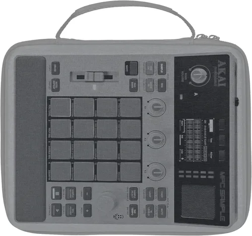 Vista 4 de Estuche rígido de viaje compatible con Akai Professional MPC Sampler portátil independiente, bolsa de transporte (gris-negro)