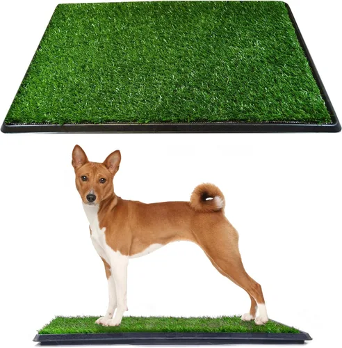 Vista 10 de Downtown Pet Supply Almohadilla de césped para perros con bandeja, 16 x 20 pulgadas, sistema de orinal para exteriores e interiores para perros