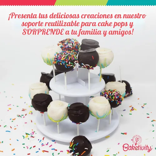 Vista 5 de Baketivity Cake Pop Baking Kit with Stand, No Mold or Maker Needed
