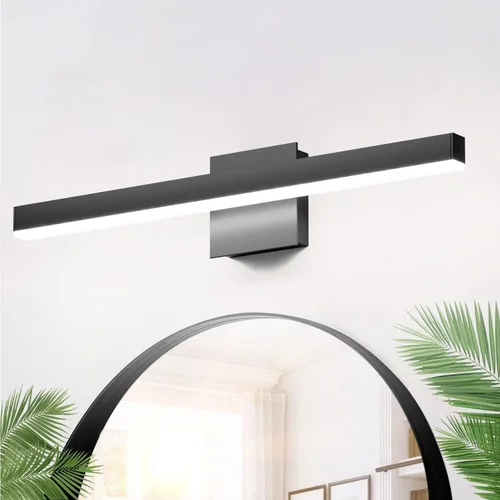 Vista 17 de Aipsun - Lámpara LED para baño moderna, color negro
