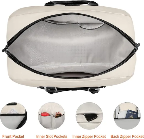 Vista 197 de IBFUN Bolsas de fin de semana para mujer, bolsa grande de lona para viaje, bolsa de viaje con compartimento para zapatos, 21 pulgadas, juego de 3