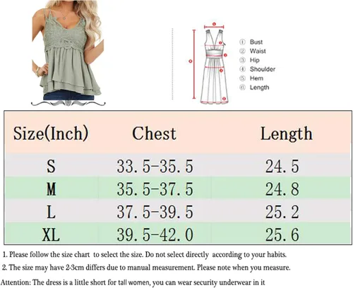 Vista 5 de Feager - Blusa de chifón para mujer, con cuello en V y tirantes delgados