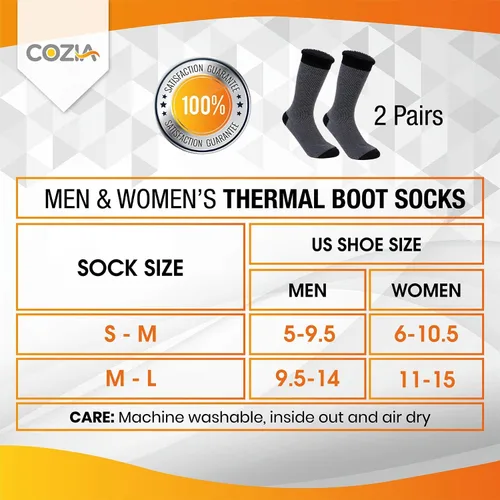 Vista 5 de COZIA Calcetines térmicos para hombres y mujeres, ultra suaves, calentadores que los calcetines de lana, 2 pares