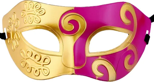 Vista 2 de Máscara de mascarada retro unisex de Mardi Gras para disfraz de fiesta (paquete de 10)
