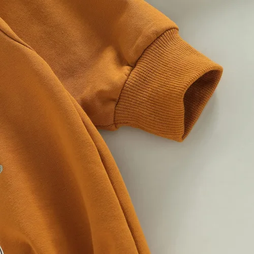 Vista 5 de Adobabirl Ropa de bebé occidental para niña, con estampado de vaca, sudadera de gran tamaño para bebé, lindo traje de otoño e invierno
