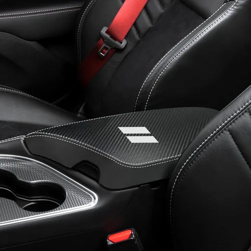 Vista 4 de Funda para reposabrazos de consola central de automóvil para Dodge Challenger 2015-2018 2019 2020 2021 2022 2023, de piel, antiarañazos, protector