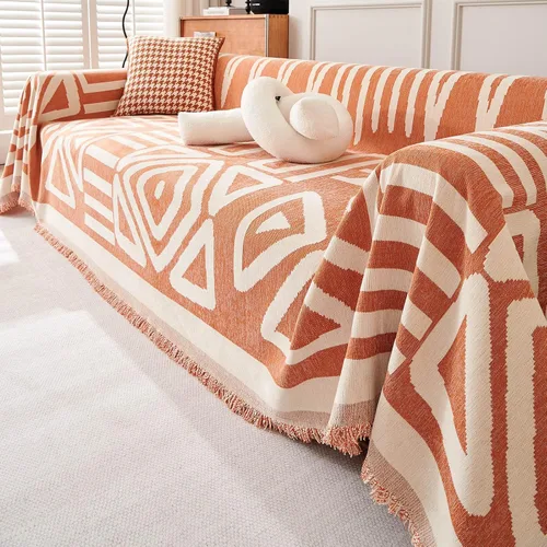 Vista 15 de VClife Funda para silla con acento azteca bohemio de 59 x 71 pulgadas, funda reversible y lavable de felpilla para sillón, color marrón castaño