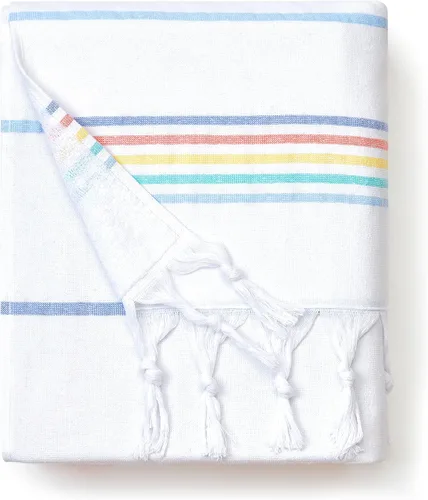 Vista 18 de Laguna Beach Textile Co. Toalla de playa suave turca, color azul azul, 10.16 oz/m²