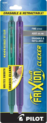 Vista 3 de PILOT FriXion 31483 - Bolígrafos de tinta de gel borrable retráctiles y recargables, punta fina, colores surtidos, paquete de 2