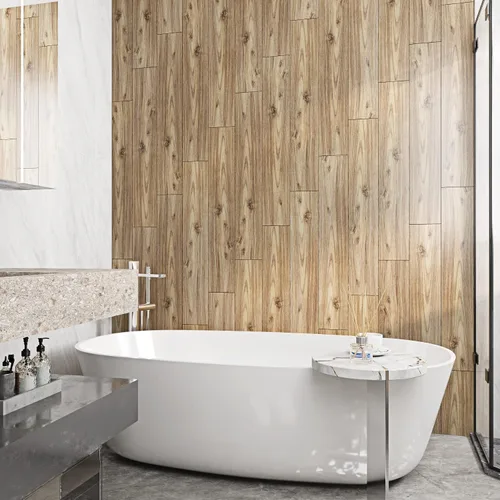 Vista 4 de Livelynine - 16 azulejos de 6 x 36, piso laminado de vinilo de despegar y pegar, azulejos de aspecto de madera natural, piso laminado, piso
