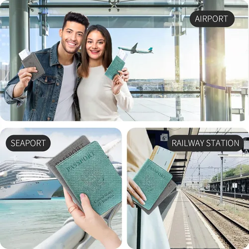 Vista 6 de Funda para pasaporte de vacunación, Azul 2PK