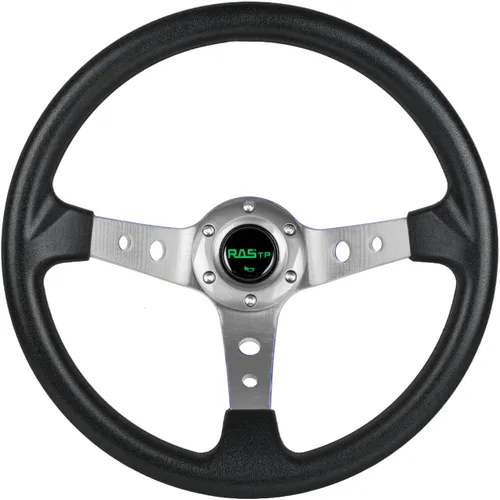 Vista 8 de RASTP - Volante universal de carreras, volante de deriva de plato profundo de 13.8 pulgadas/350 mm con 6 pernos de agarre de vinilo y aluminio