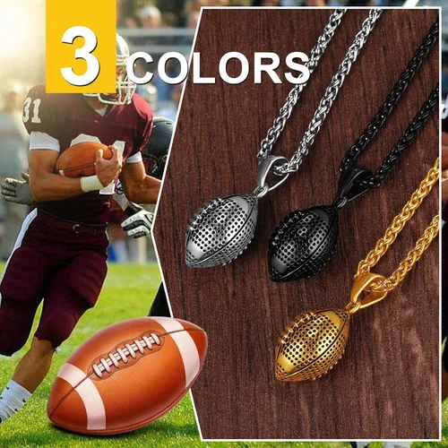 Vista 5 de ChainsPro Collar de bola para hombre, joyería deportiva, regalo de confirmación para amantes del fútbol, fútbol, béisbol, cadena de 22 + 2 pulgadas