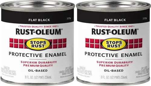 Vista 10 de Rust-Oleum 7776502-2PK - Pintura antióxido para aplicación con brocha, cuarto de galón, negro plano (paquete de 2)