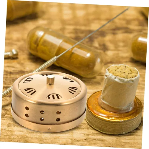 Vista 4 de GANAZONO Caja de moxibustión de cobre sin humo Moxa quemador tanque para masaje corporal portátil Moxa Stick Holder para terapia de acupuntura