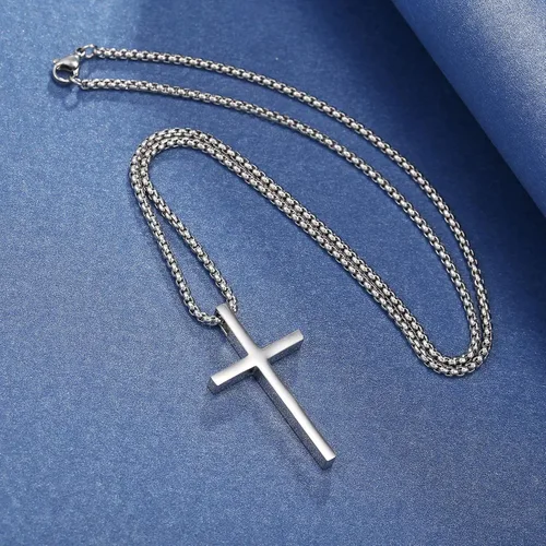Vista 5 de Rnivida Collar de cruz para hombres, collares de cruz cristiana 413 de Filipenses para hombres y niños, Metal