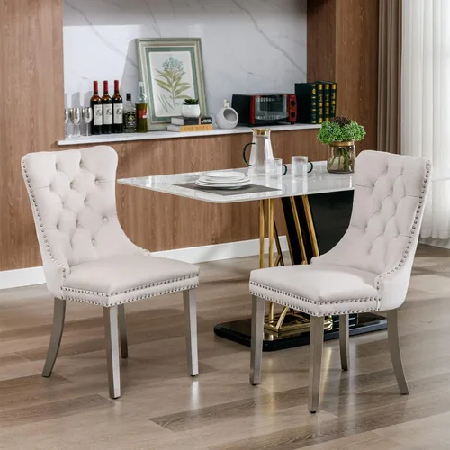 Vista 6 de Juego de mesa de comedor extensible de mármol sintético de 7 piezas para 6, mesa de comedor extensible blanca de 78.74 pulgadas con juego de 6