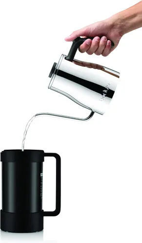 Vista 3 de Bodum Cafetera de prensa francesa sostenible de frijoles, 34 onzas, color negro