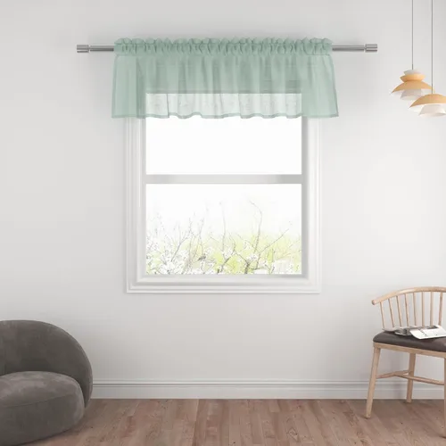 Vista 20 de UPOPO Paneles de Cortina Beige Pequeños Cortinas Transparentes de Gasa de 16 Pulgadas de Largo Cortinas de Cocina de Voile con Textura de Lino