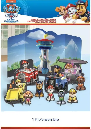Vista 5 de Paw Patrol Adventures - Decoración de mesa multicolor (14 a 8.8 pulgadas), paquete de 1 pieza central de fiesta única, diseño llamativo y divertido