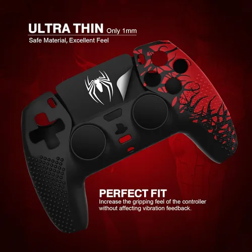 Vista 2 de Darno Funda de silicona antideslizante para controlador Ps5, accesorios para controlador Ps5, suave cubierta protectora para el agarre del control