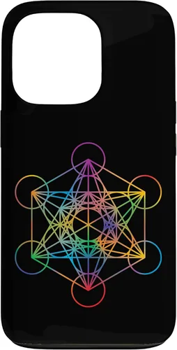 Vista 10 de iPhone 16 Geometría Sagrada Metatrón Cubo Chakra con Funda Geométrica