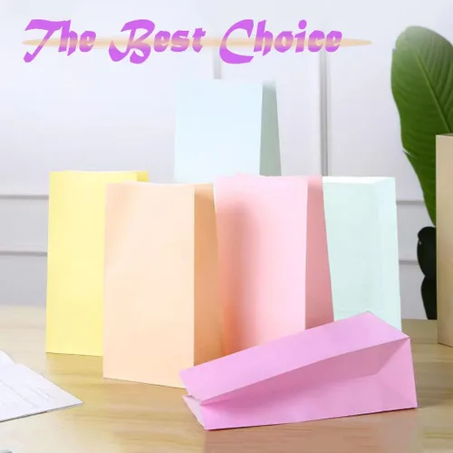 Vista 3 de 24 bolsas de regalo de cumpleaños, bolsas multicolor pastel para fiestas, bolsas de papel para dulces de 3 x 5 x 9 pulgadas, regalo de dulces sin