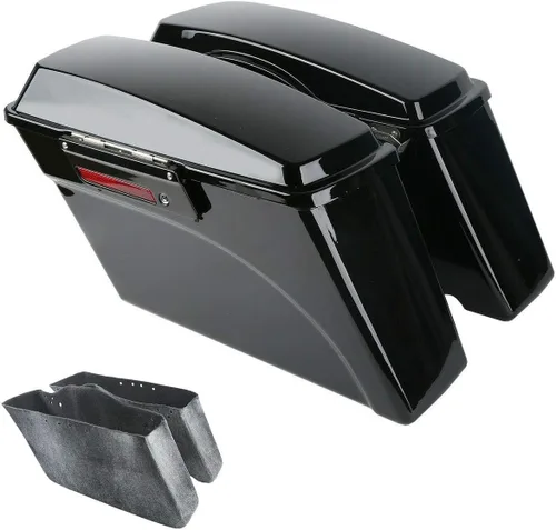 Vista 12 de Alforjas rígidas TCMT con maletero y llaves de cierre para Harley Touring Road King Road Street Glide Ultra Classic FLHT FLHR FLHX 1994-2013