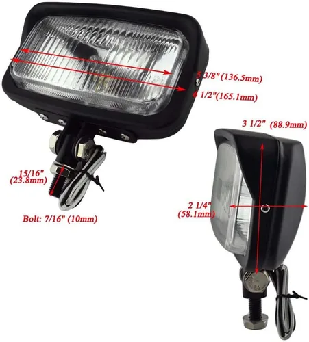 Vista 4 de 6.5 "x 3.5" cuadrado rectángulo negro faro motocicleta lámpara para Harley springers personalizado