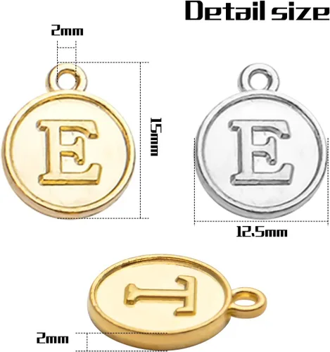 Vista 4 de Aylifu 156 dijes de letras del alfabeto A-Z, colgantes de letra mayúscula para collares, pulseras, joyas, manualidades, 6