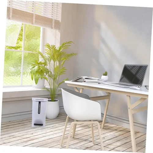 Vista 6 de Zerodeko Bote de basura de pedal de pie 10l Cesta de basura tapa de paso en el hogar Contenedor de basura estilo nórdico
