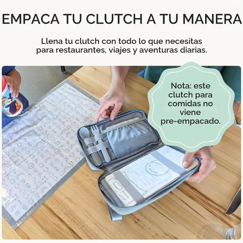 Vista 2 de THEO'S Embrague de suministros de destete LED para bebés, se adapta a los elementos esenciales de la comida e incluye trabillas para utensilios