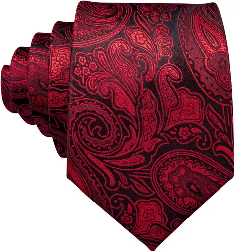Vista 112 de Barry.Wang - Juego de corbata de seda para hombre, diseño de cachemira, pañuelo y gemelos de bolsillo