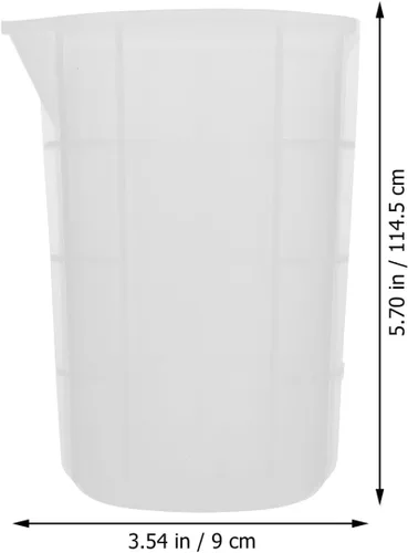 Vista 2 de Healifty 1 taza medidora de silicona de 25.4 fl oz de resina epoxi tazas de mezcla de bricolaje taza dispensadora para medir pintura resina epoxi