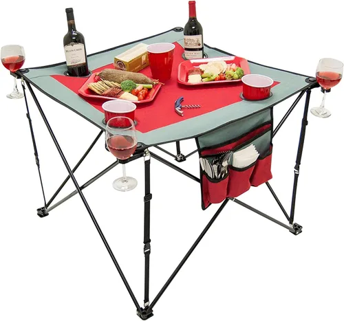 Vista 8 de Mesa de vino plegable creativa al aire libre Portátil Camping playa picnic y patio