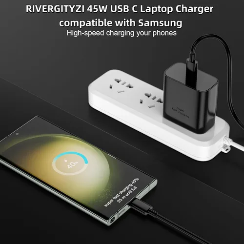 Vista 7 de Cargador rápido USB C de 45 W compatible con cargador Samsung con cable de carga tipo C de 10 pies compatible con Samsung Galaxy S25