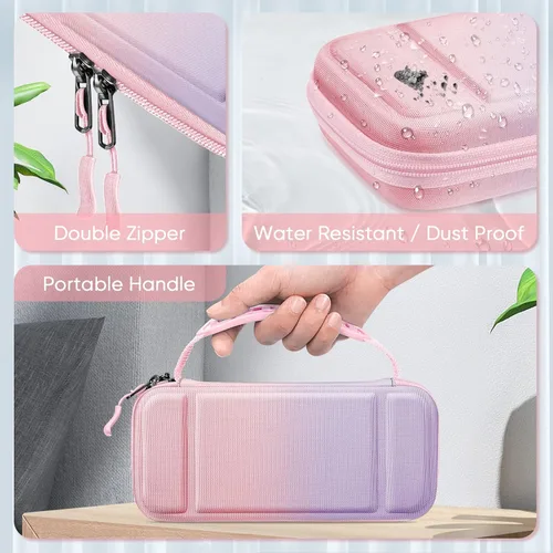 Vista 4 de Fintie Carrying Case for Nintendo Switch Lite 2019, Shockproof Hard Shell Protective Cover Travel Bag w15 Game Card & 2 Micro SD Card Slots for
