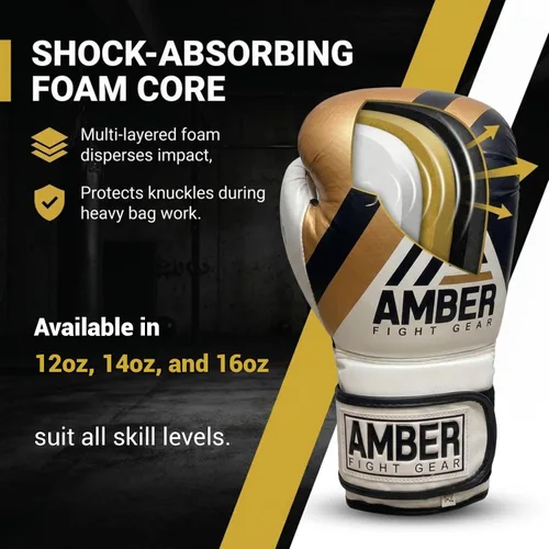 Vista 2 de Fury Boxing Gloves - Kickboxing, Muay Thai Training Gloves, Sparring Punching Bag Mitts, Durable PU, Shock-Absorbing Foam Core, Non-Slip Wrist