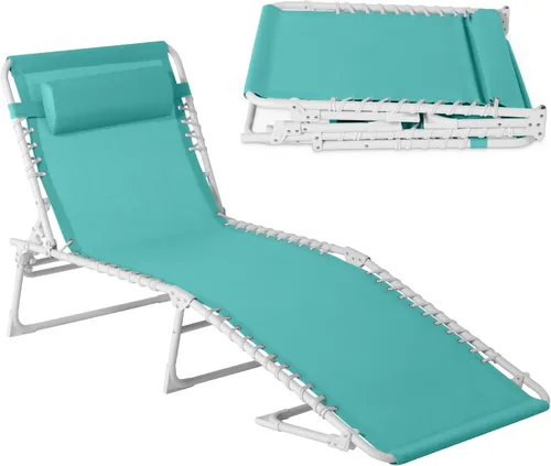 Vista 10 de Best Choice Products - Tumbona para patio reclinable, plegable, portátil para exteriores, con 8 posiciones, asas, capacidad de 300 libras