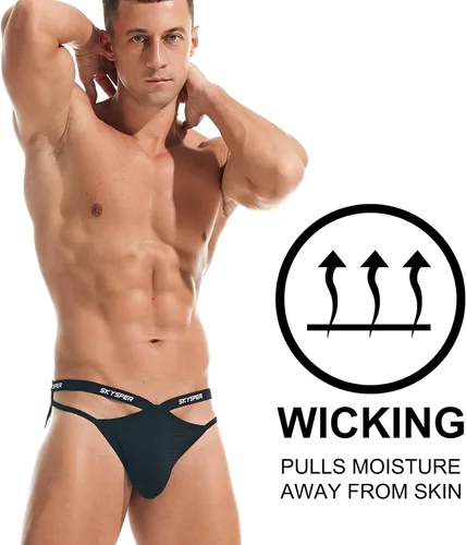 Vista 124 de SKYSPER Jock Strap Athletic Supporter para hombres Sexy Jockstrap Ropa interior masculina
